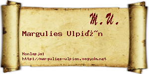 Margulies Ulpián névjegykártya